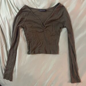 Abercrombie army green v neck crop top